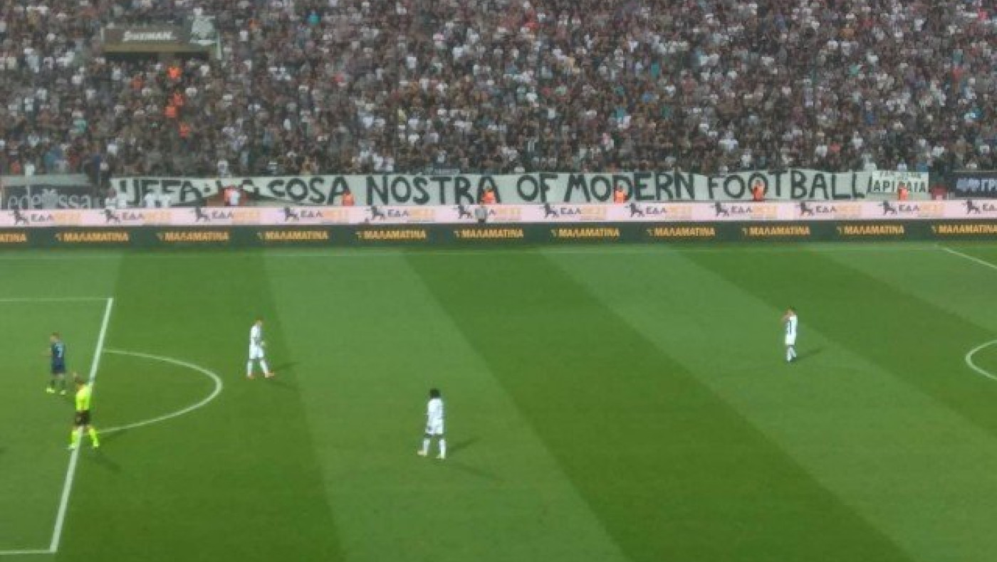 Το πανό-μήνυμα     των ΠΑΟΚτσήδων κατά της UEFA (pic)