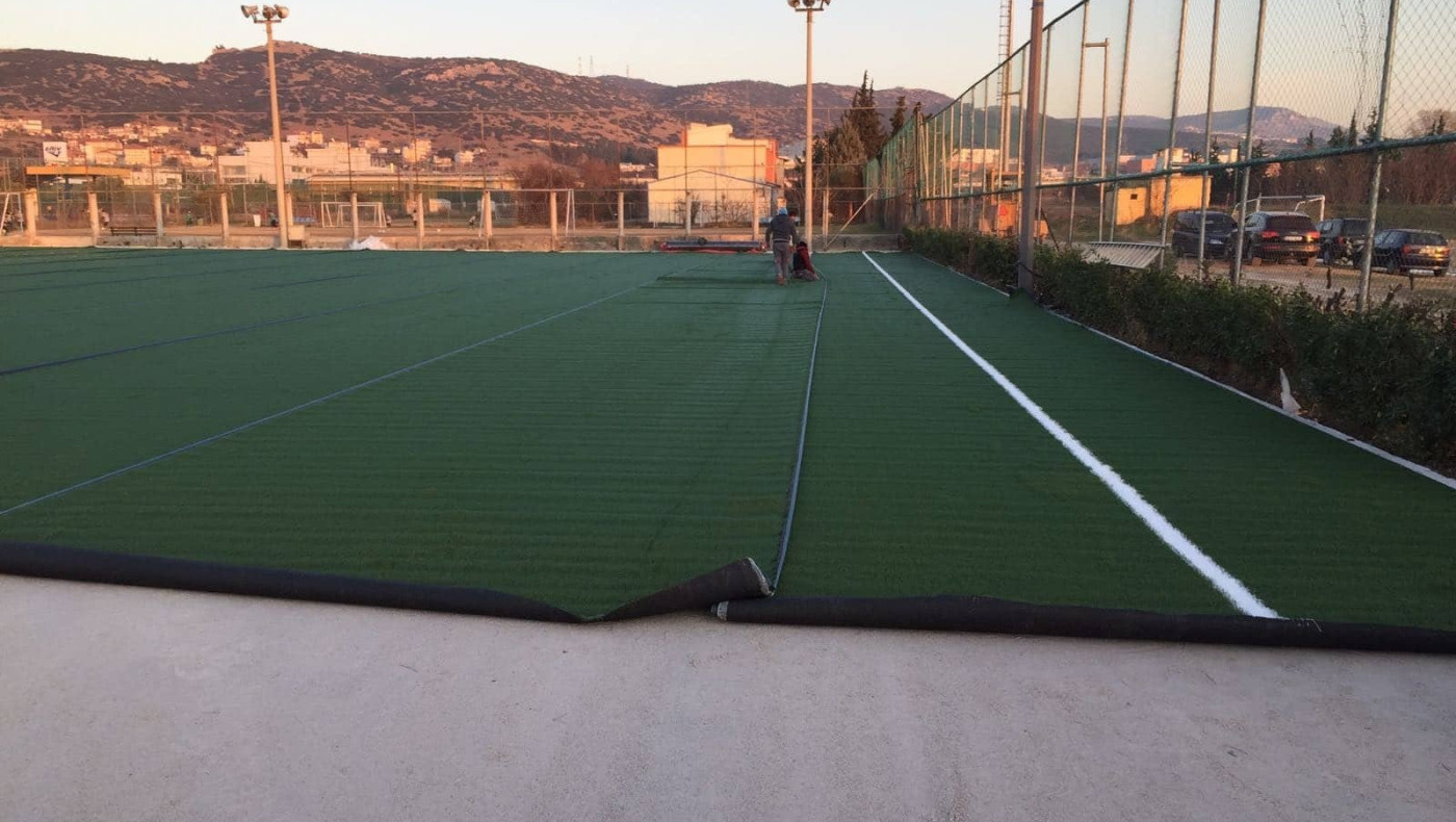 Ο νέος χλοοτάπητας στο βοηθητικό γήπεδο του Μακεδονικού