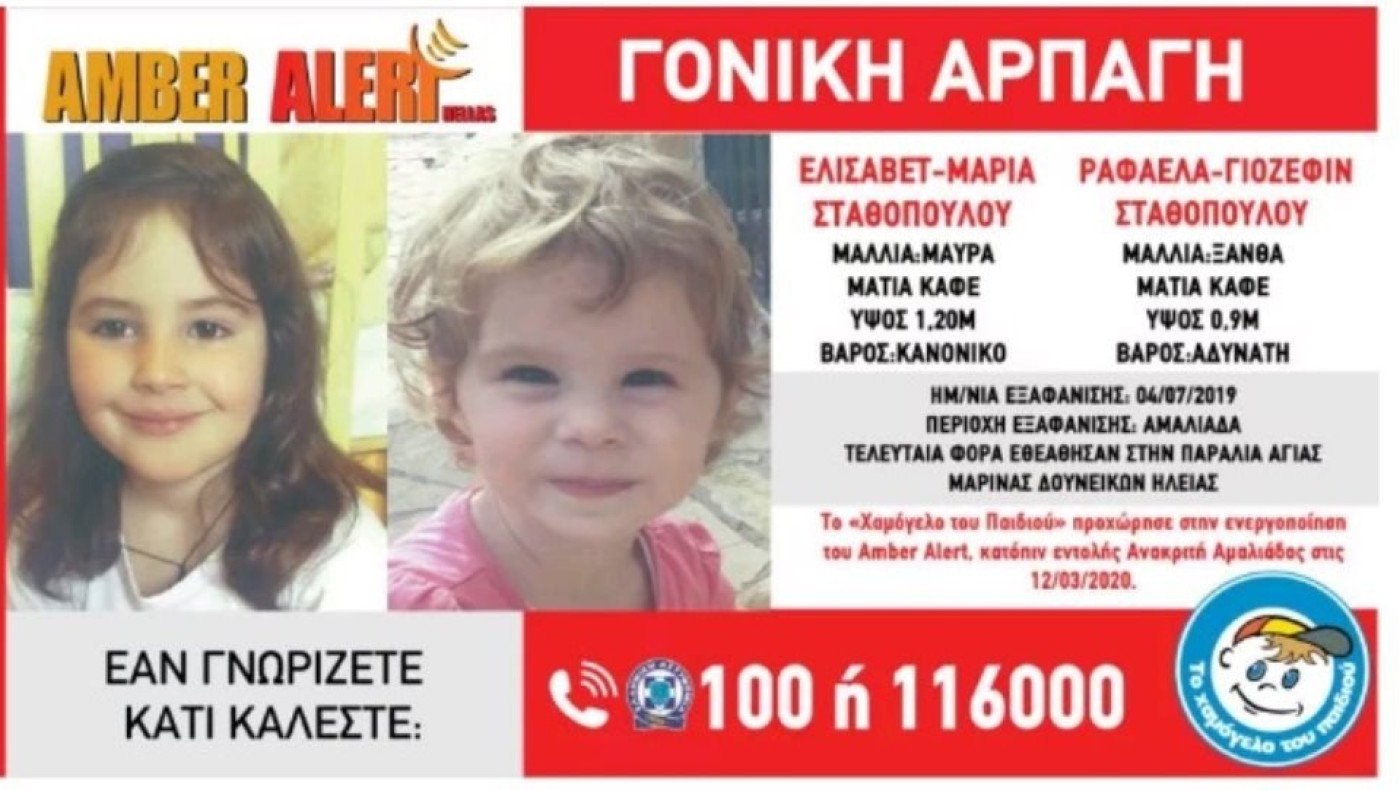 Πατέρας απήγαγε τις 2 ανήλικες κόρες του - Συναγερμός από το «Χαμόγελο του Παιδιού»