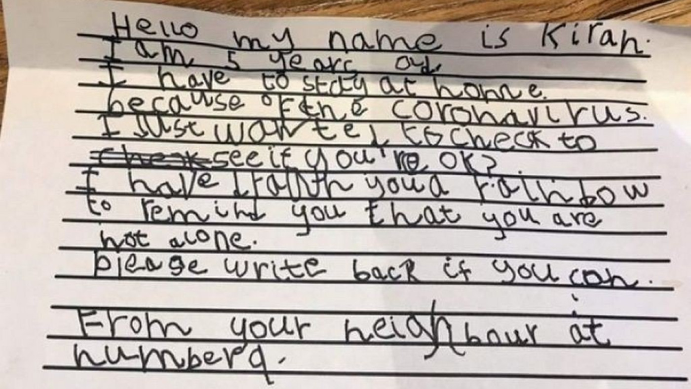 Βρετανία: Πεντάχρονη έστειλε γράμμα στον 93χρονο γείτονα της