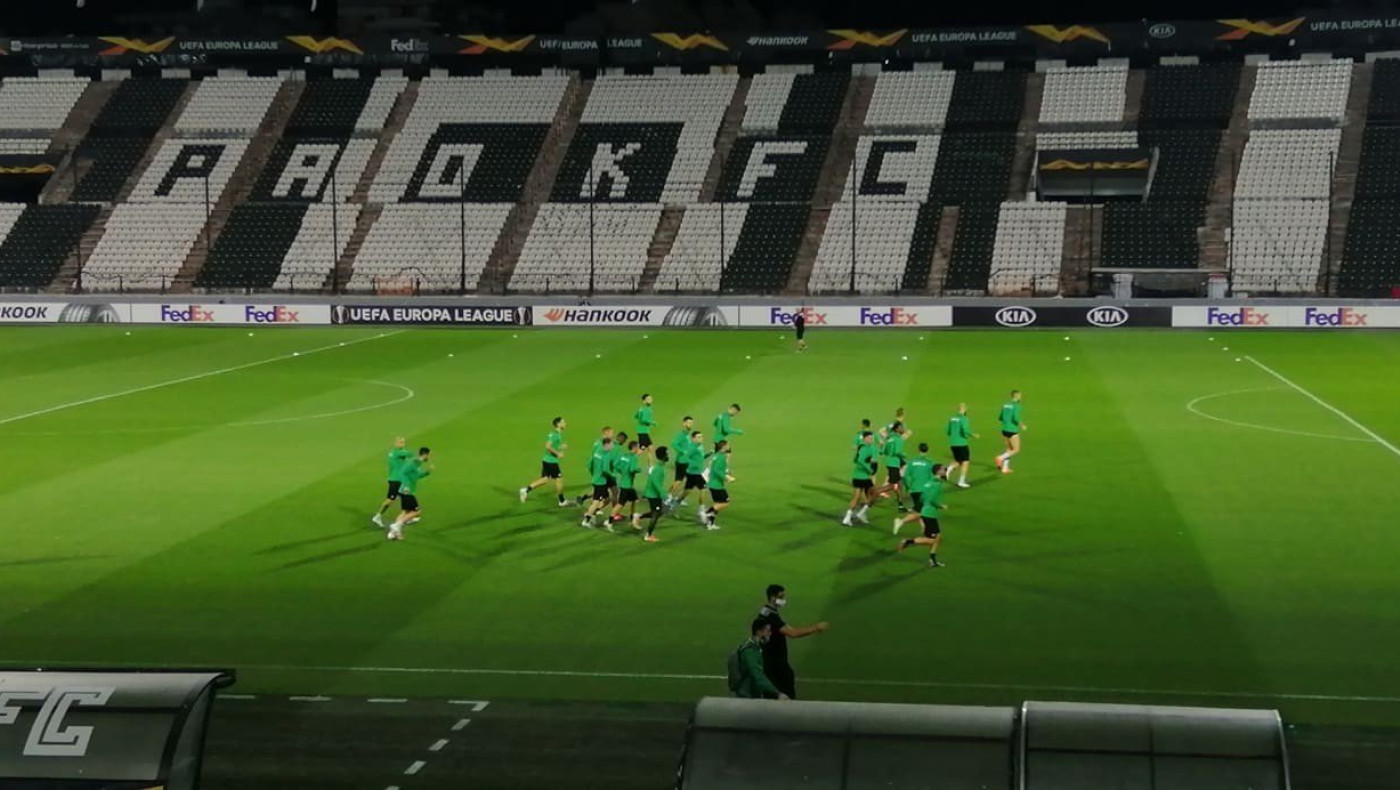 ΠΑΟΚ - Ομόνοια: Η προπόνηση των Κυπρίων στην Τούμπα