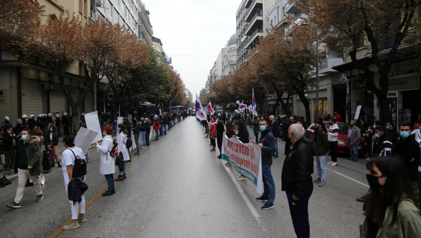 Η πορεία του ΚΚΕ στην Τσιμισκή με μέτρα προστασίας
