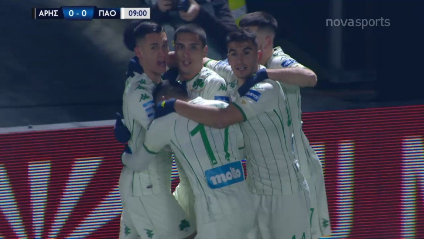 Αδράνεια της άμυνας του Άρη, ανοίγει το σκορ ο Παναθηναϊκός με Καμπετσή