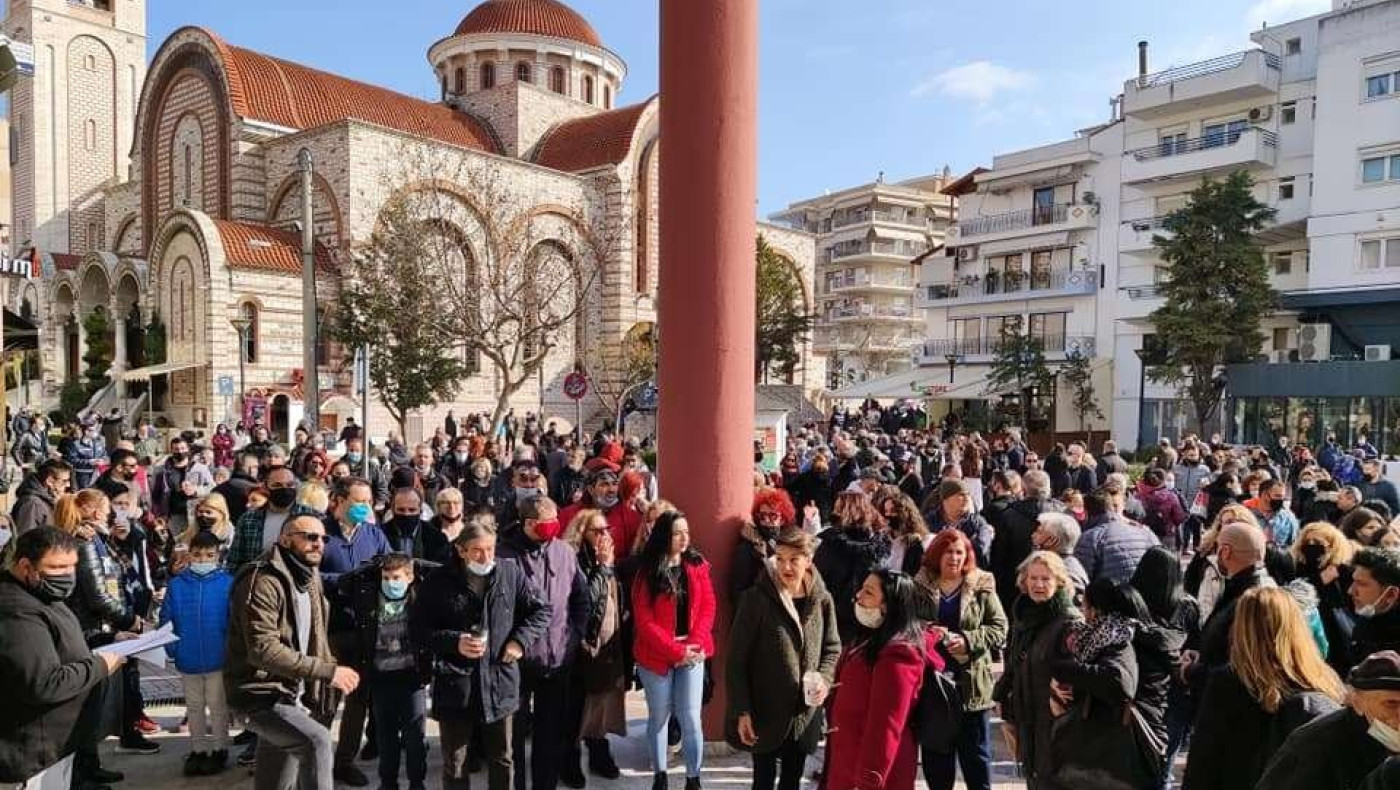Πορεία κατά του lockdown από κατοίκους του Ευόσμου