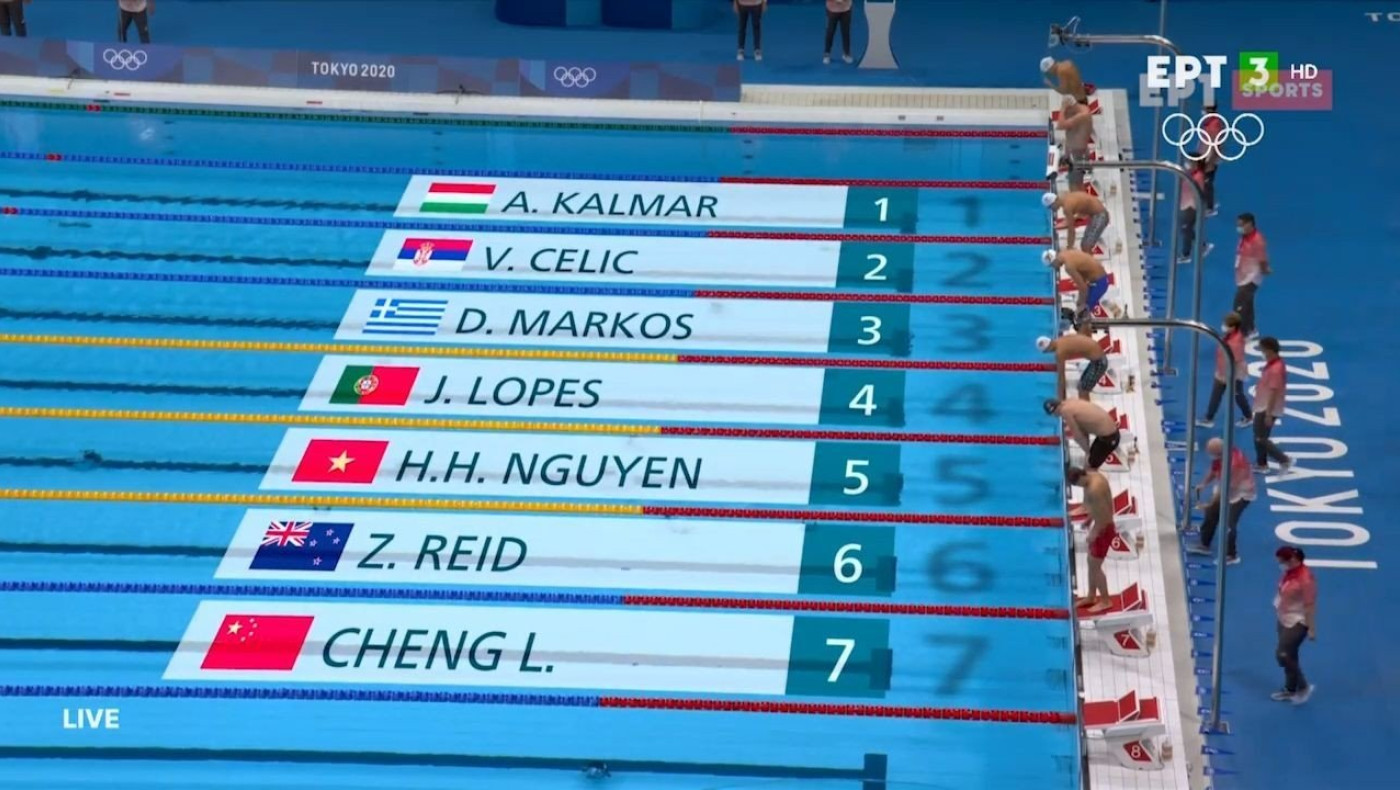 Ολυμπιακοί Αγώνες: 5ος τερμάτισε ο Μάρκος στα 800μ. ελεύθερο