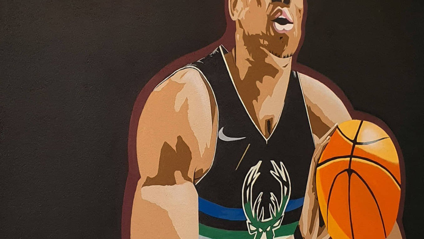 Το γκράφιτι του Γιάννη Αντετοκούνμπο στην Καλαμαριά