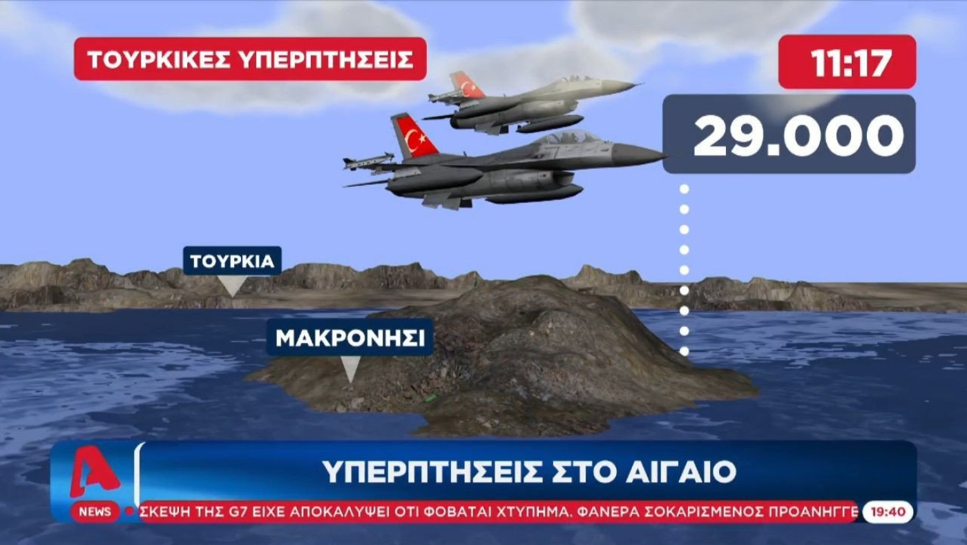 Νέες τουρκικές προκλήσεις, υπερπτήσεις στο Αιγαίο!