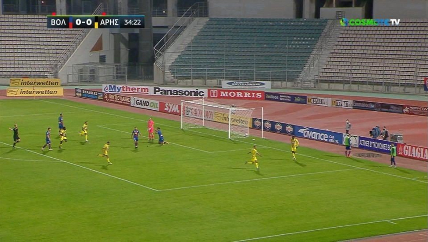 Έτσι άνοιξε το σκορ ο Άρης στον Βόλο