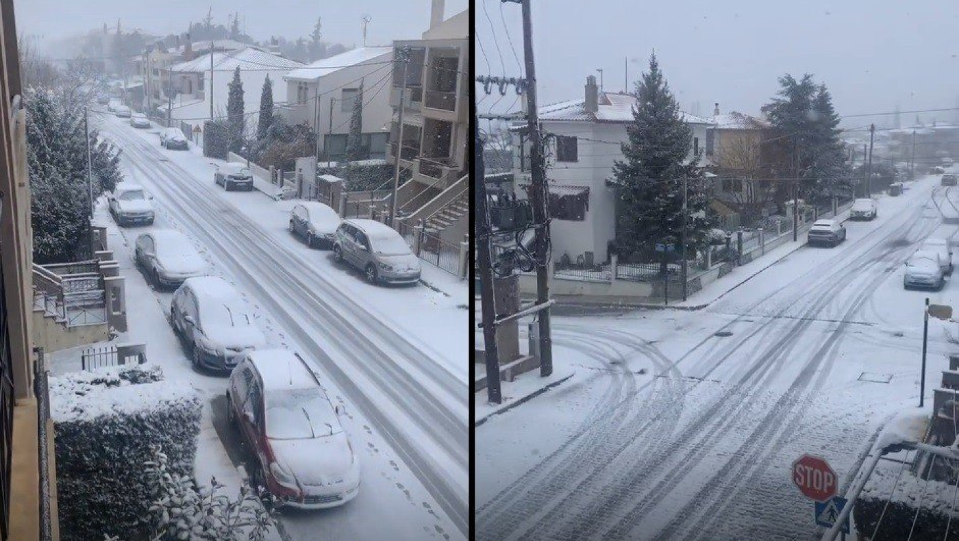 Χιονίζει στη Χαλκιδική - Σε ποιες περιοχές το… έστρωσε