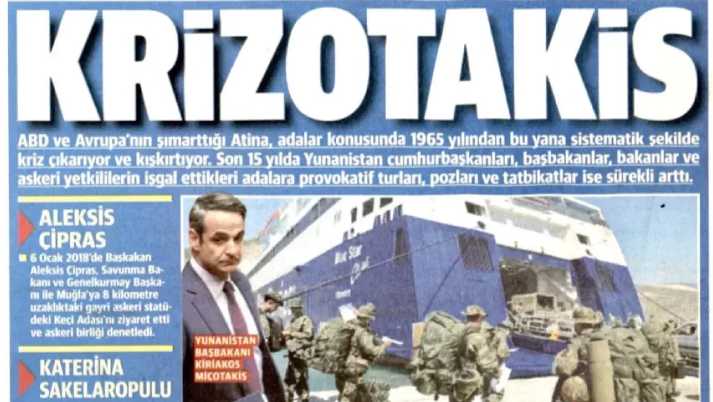 Yeni Safak: Αποκαλεί «Krizotakis» τον Μητσοτάκη