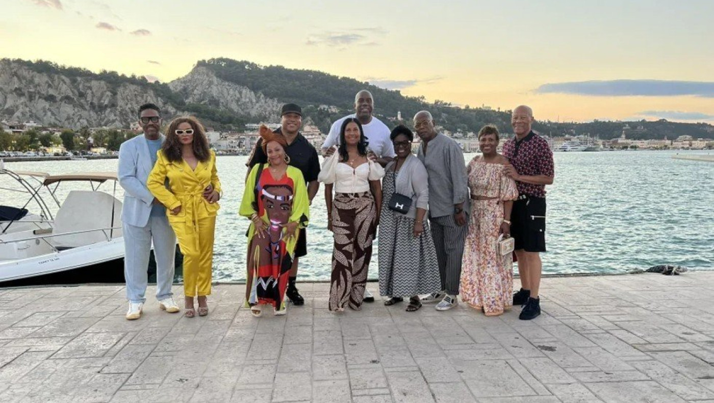 Ο Μάτζικ Τζόνσον στην Ζάκυνθο με τον Σάμιουελ Τζάκσον και τον ράπερ LL COOl J