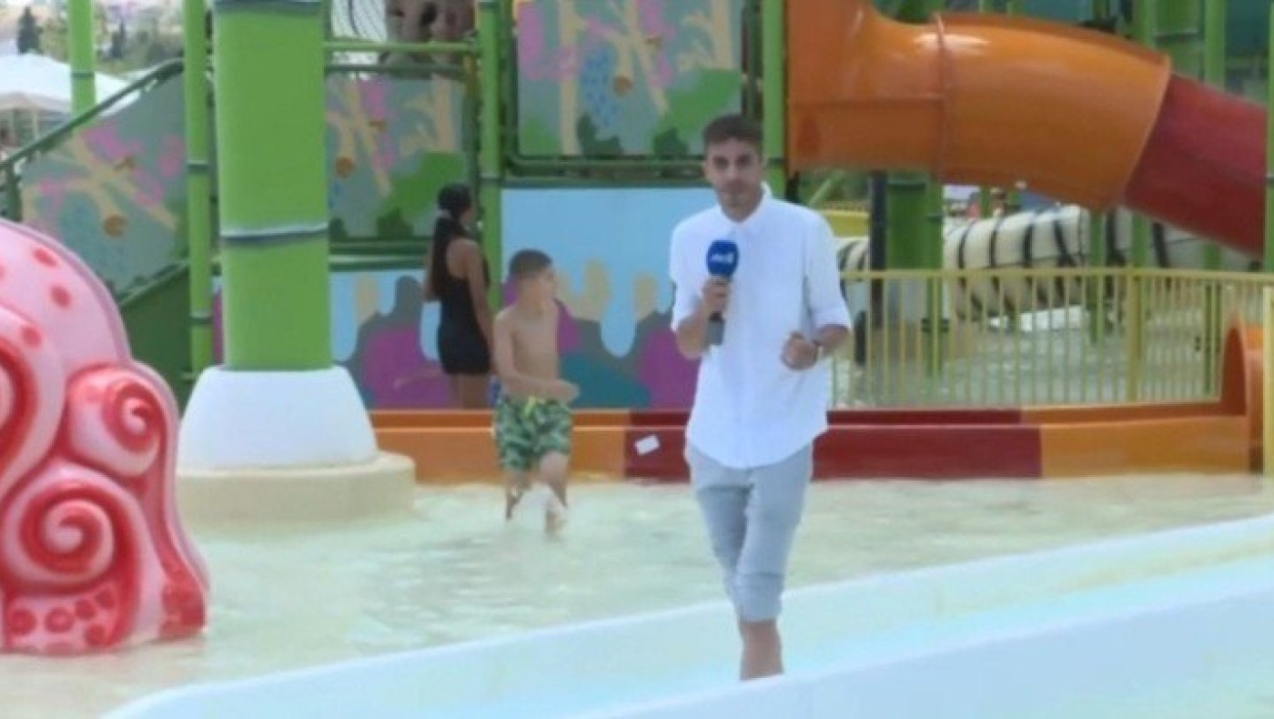 Ρεπόρτερ του ΑΝΤ1 βγήκε live μέσα από πισίνα!