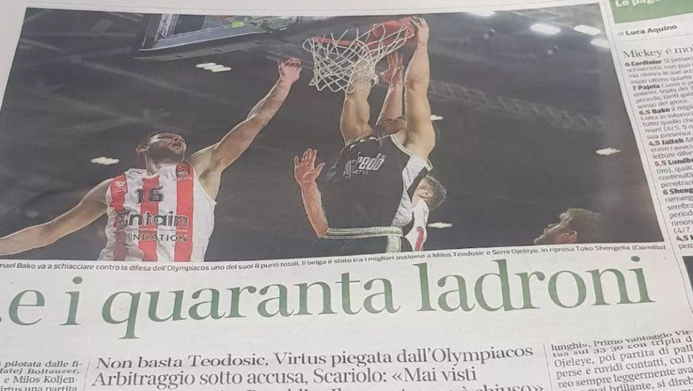 Euroleague: «Αλλοίωση αποτελέσματος με τον Ολυμπιακό» καταγγέλουν οι Ιταλοί