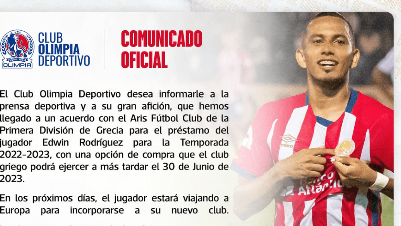 Η Ολίμπια ανακοίνωσε την επιστροφή του Ροντρίγκες από τον Άρη