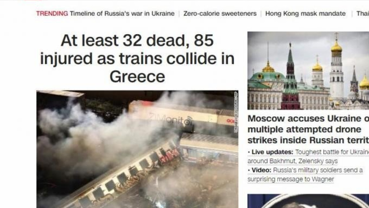 Σύγκρουση τρένων: Πρώτο θέμα στα μεγαλύτερα διεθνή ΜΜΕ η πολύνεκρη τραγωδία