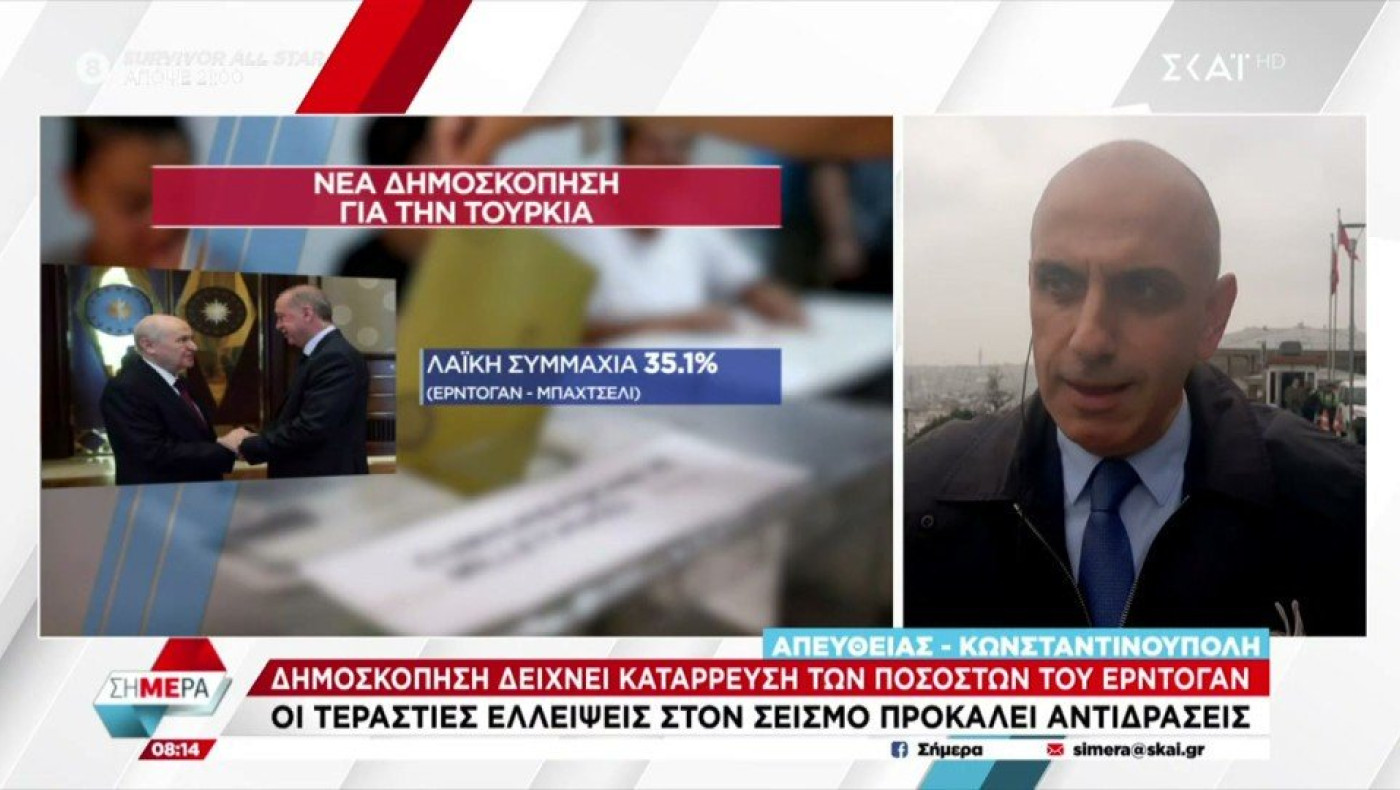 Κατάρρευση των ποσοστών του Ερντογάν δείχνει δημοσκόπηση