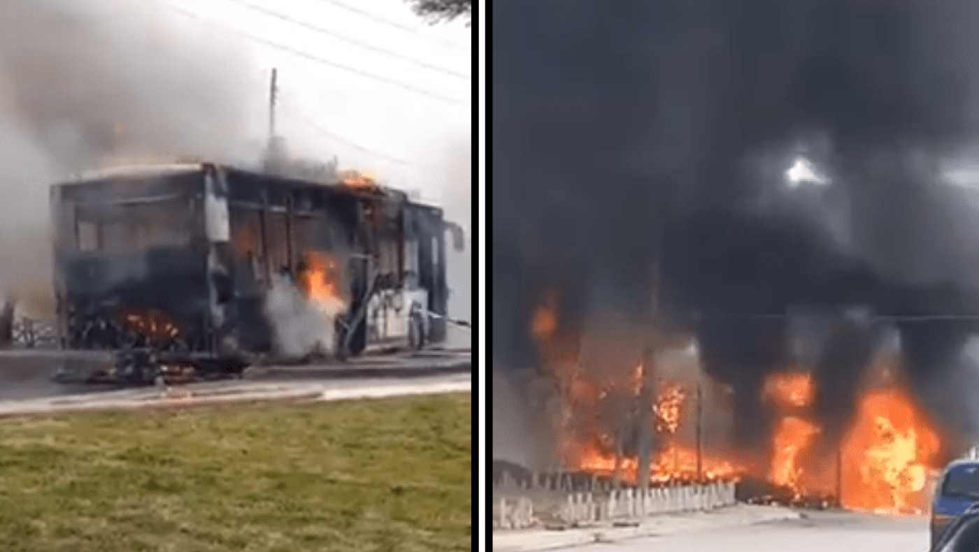 Θεσσαλονίκη: Κάηκε λεωφορείο των ΚΤΕΛ που πήγαινε στα Kοιμητήρια Ευόσμου