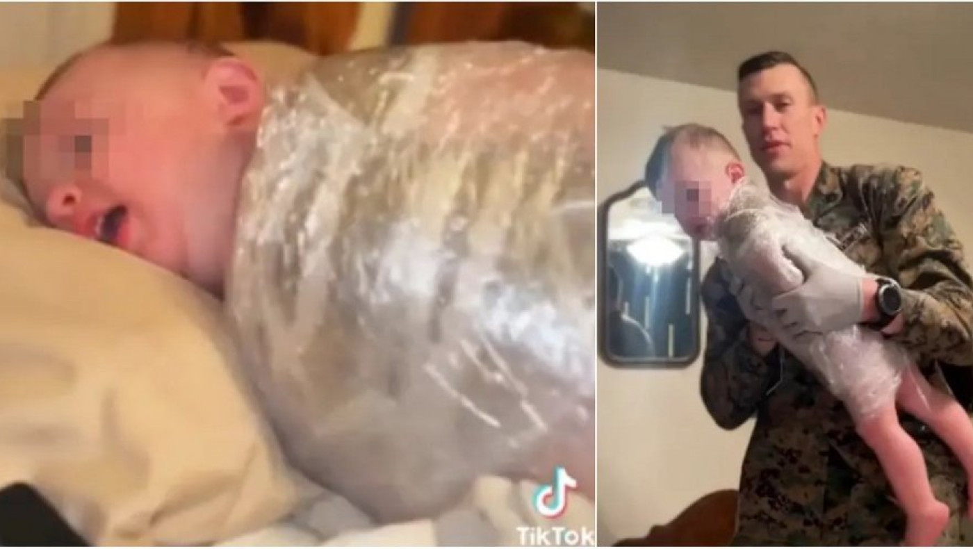 Γονείς τύλιξαν το παιδί τους με μεμβράνη…για πλάκα – Τους το πήρε η πρόνοια