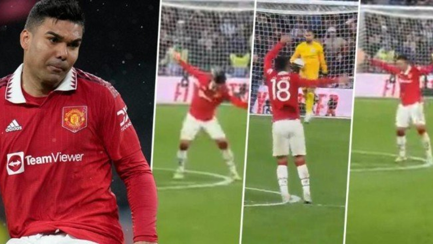 Ο Κασεμίρο χάρισε στιγμές γέλιου με τις κινήσεις του στη διάρκεια των πέναλτι του Μπράιτον-Μαν. Γιουνάιτεντ