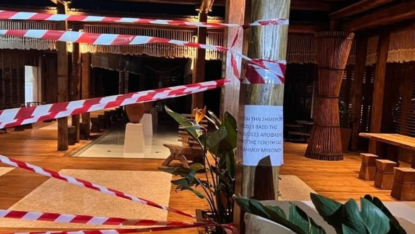 Σφραγίστηκε δημοφιλές beach bar στην παραλία Πάνορμος της Μυκόνου