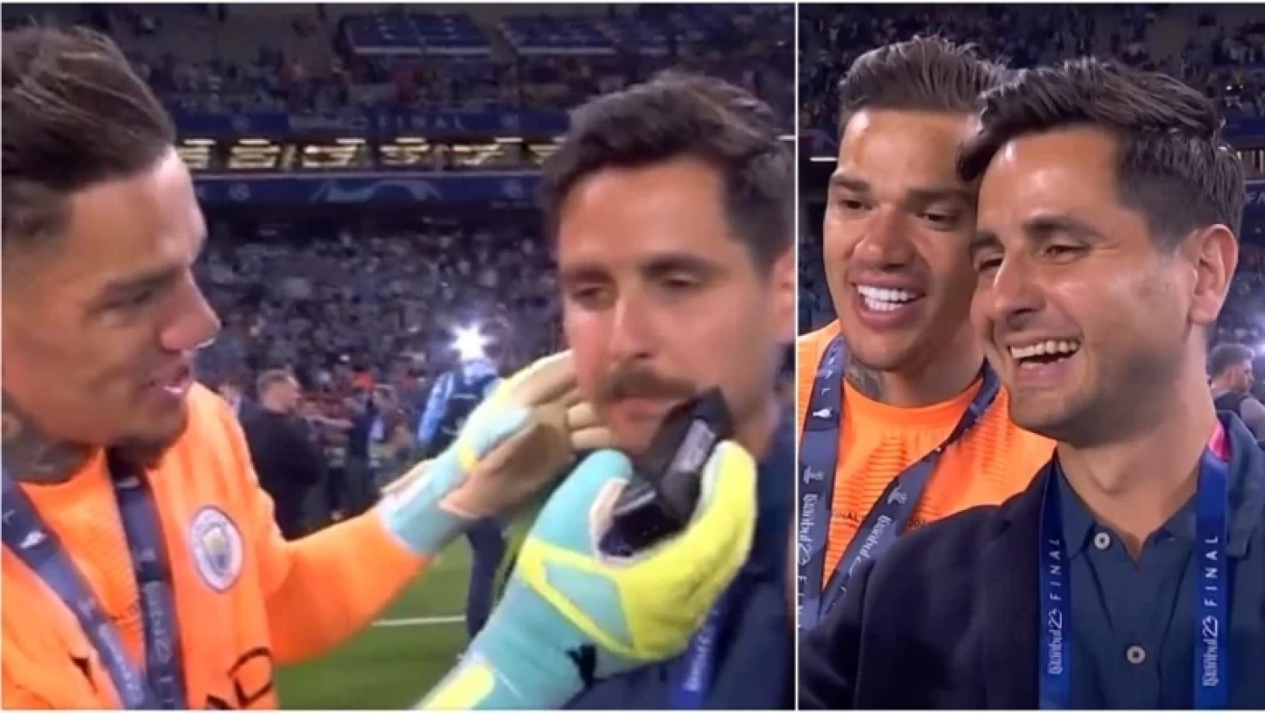 Τελικός Champions League: Τήρησε τον λόγο του ο Έντερσον- Αλληλοξυρίστηκαν με ρεπόρτερ on camera