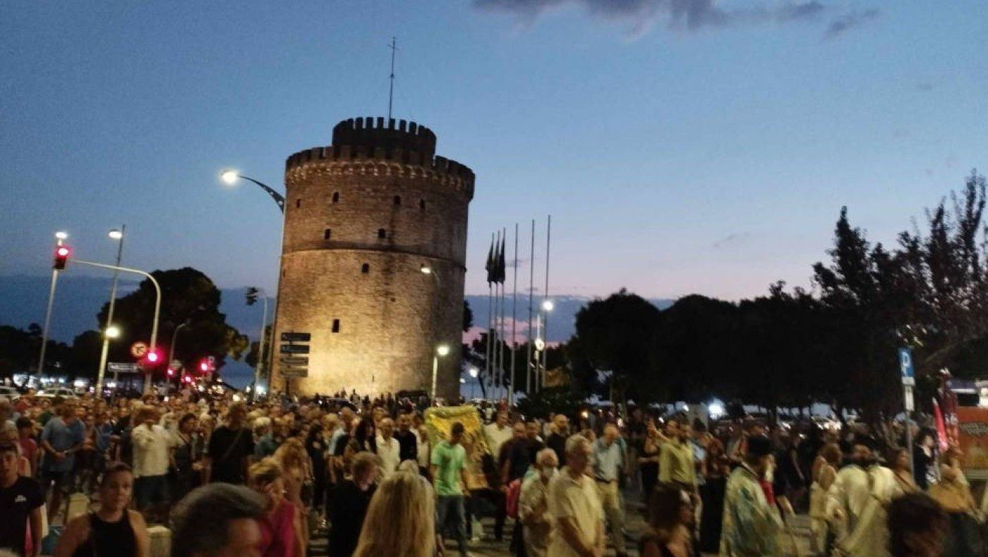 Θεσσαλονίκη: Λιτανεία της Ιεράς Εικόνας της Κοιμήσεως της Θεοτόκου (pics)