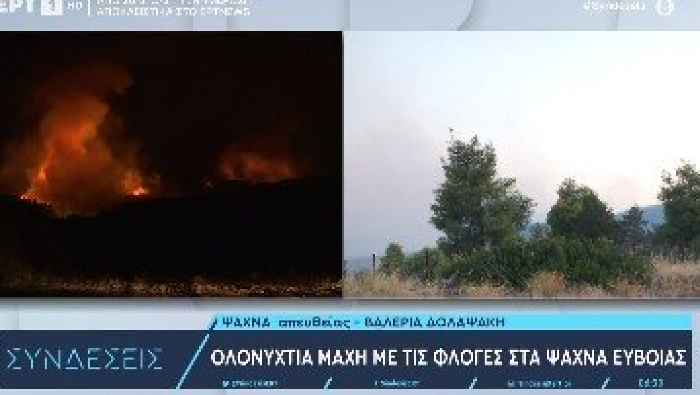 Εφιαλτική νύχτα στην Εύβοια - Καίγονται στρέμματα και επιχειρήσεις