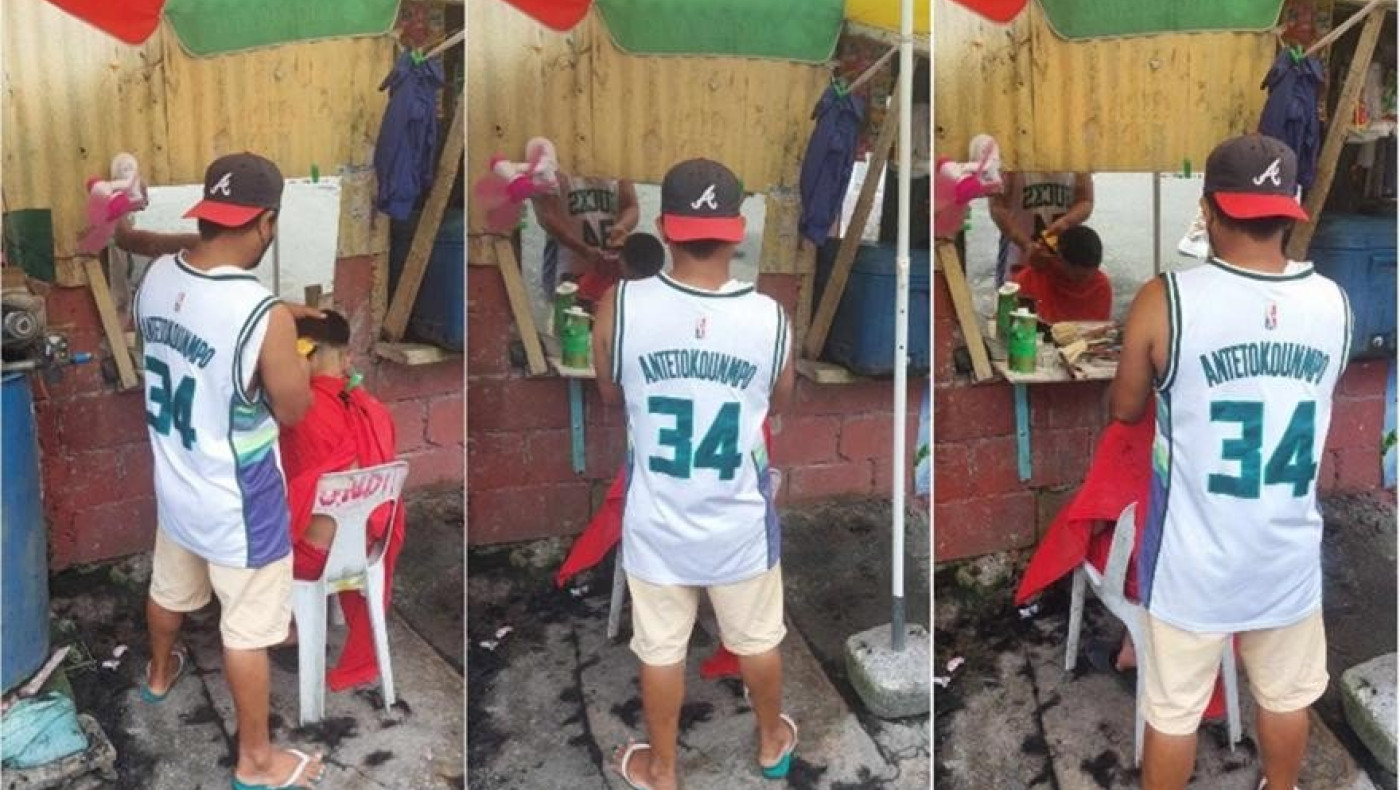 Ο Γιάννης Αντετοκούνμπο… κουρέας στη Μανίλα