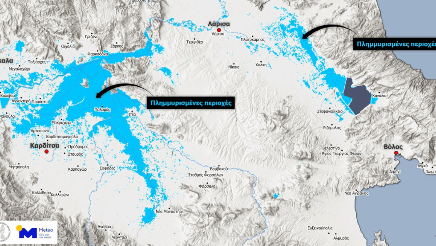 Φωτογραφία από δορυφόρο δείχνει την καταστροφή στη Θεσσαλία!