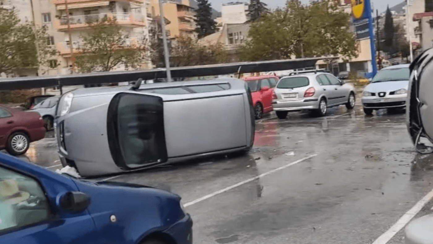 Ξάνθη: Οι ισχυροί άνεμοι αναποδογύρισαν μέχρι και αυτοκίνητα