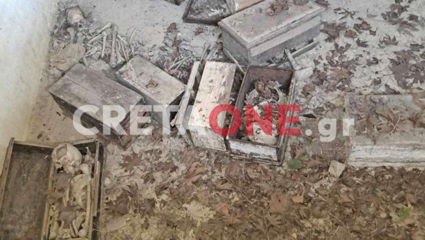 Φρίκη σε κοιμητήριο στο Ηράκλειο: Οστά και κρανία βρίσκονται πεταμένα σε κοινή θέα