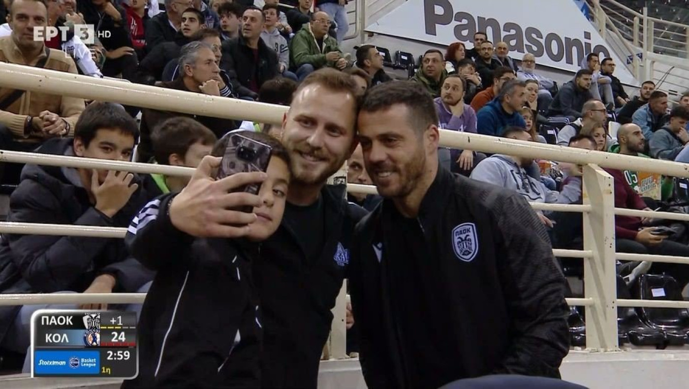 Βιεϊρίνια και Τάισον στο Παλατάκι μετά τον αγώνα στην Τούμπα