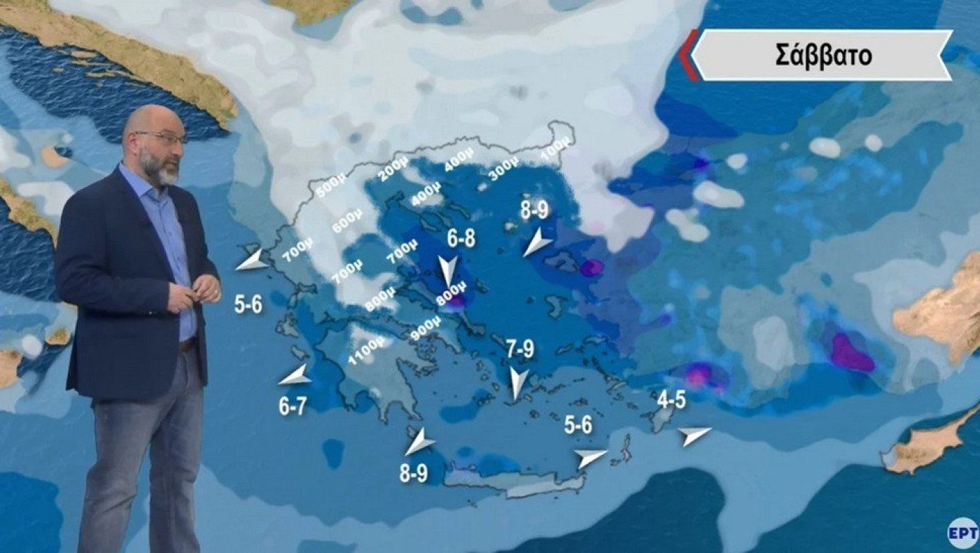 Αρναούτογλου: Βίαιη ψυχρή εισβολή - Χιόνια και σε υψόμετρα 200 μέτρων