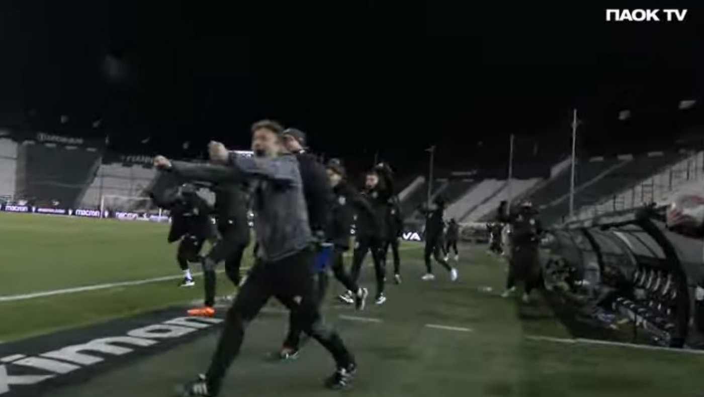 ΠΑΟΚ-Παναθηναϊκός: Η... έκσταση στον πάγκο στα γκολ του θριάμβου (vid)