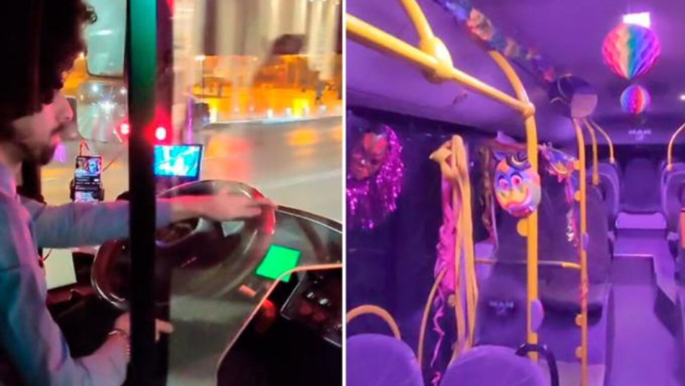 ΚΤΕΛ: Οδηγός «έντυσε» το λεωφορείο...αποκριάτικα- Ο ίδιος φοράει μόνιμα περούκα