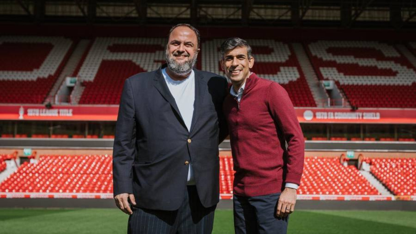 Φιλοξένησε τον Βρετανό πρωθυπουργό στο Νότιγχαμ ο Μαρινάκης