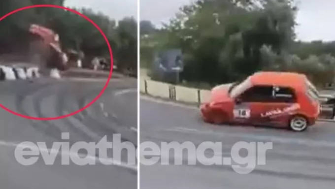 Εύβοια: Πώς σώθηκαν από θαύμα οδηγός αγωνιστικού και θεατές  (vid)