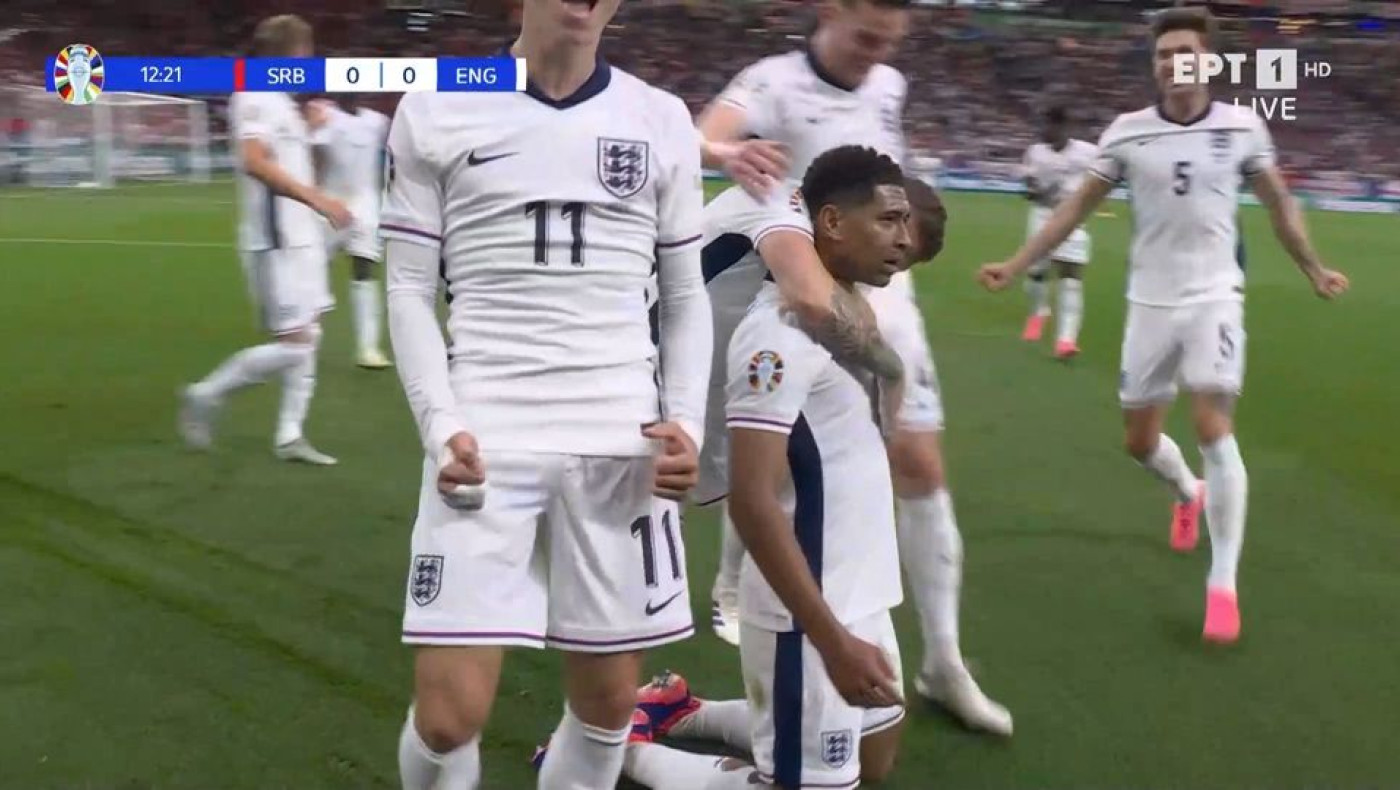 Με καρφωτή κεφαλιά έδωσε ο Μπέλιγχαμ το προβάδισμα στην Αγγλία