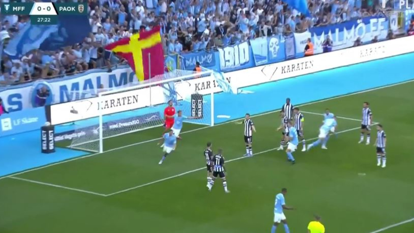 Το 1-0 της Μάλμε στο παιχνίδι με τον ΠΑΟΚ