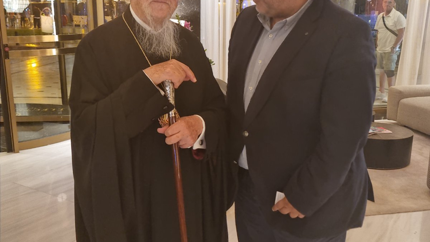 Συνάντηση υποψηφίου προέδρου ΕΕΘ Θάνου Κουλουτμπάνη με τον Πατριάρχη Βαρθολομαίο