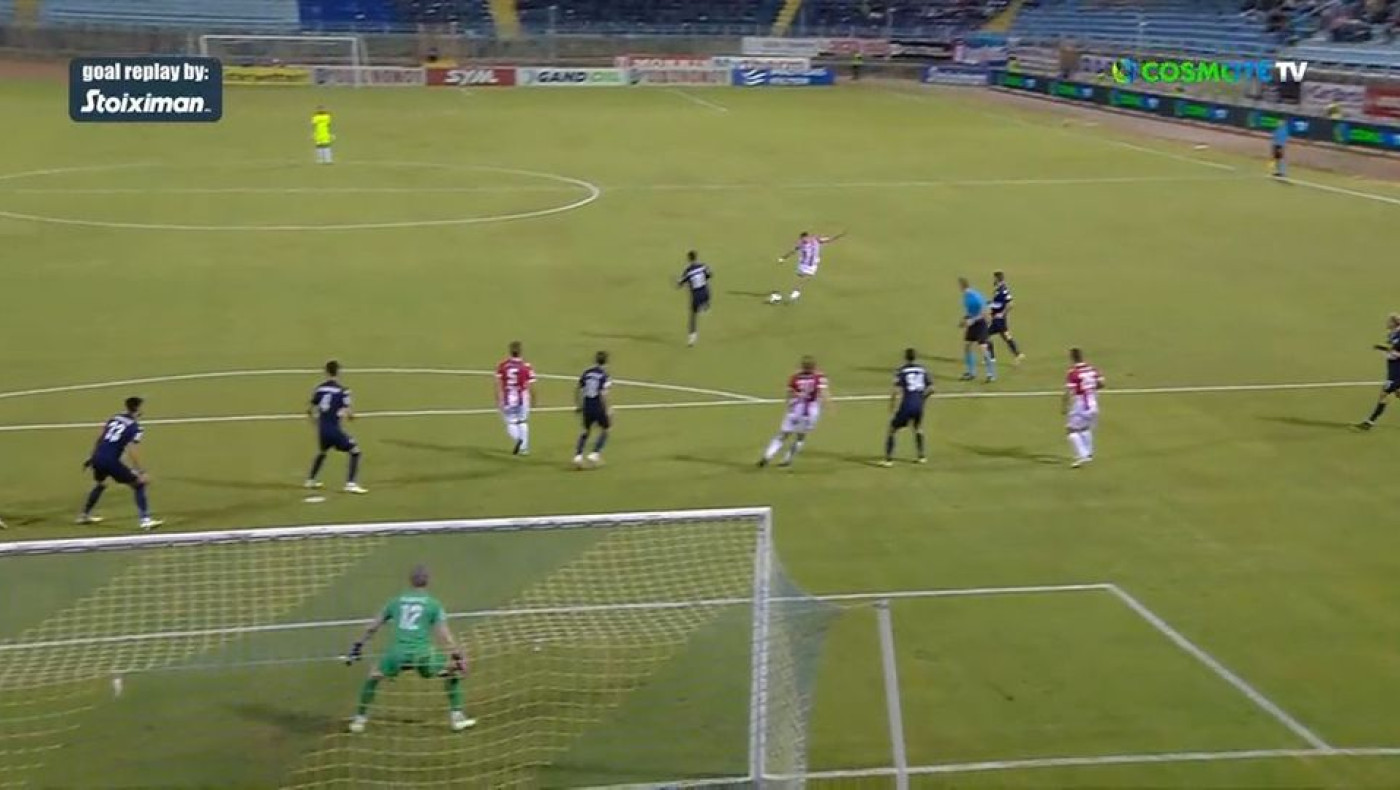 Η γκολάρα του Δεληγιαννίδη που βάζει σε θέση οδηγού τον Πανσερραϊκό στη Λαμία