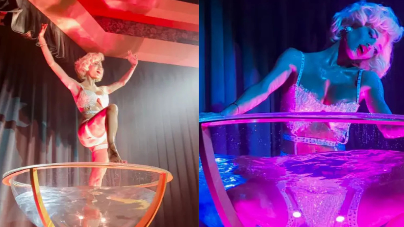 Αντέχεις; Η Αλεξάνδρα Παναγιώταρου με εσώρουχα και ζαρτιέρες on stage