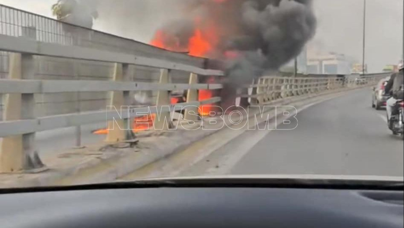 Κηφισός: Βίντεο-ντοκουμέντο από το αυτοκίνητο που άρπαξε φωτιά