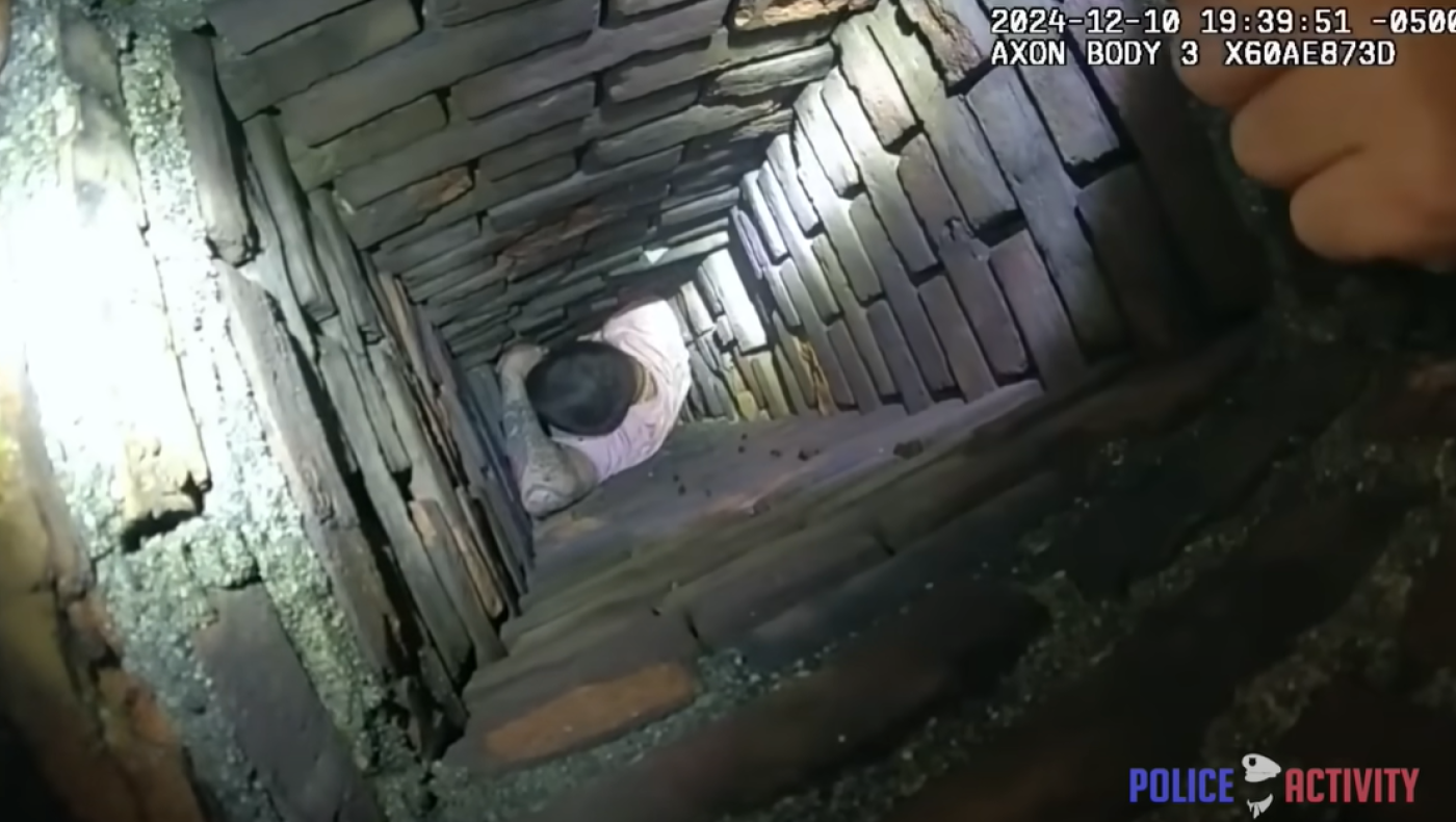 Σφήνωσε σε καμινάδα για να αποφύγει τη σύλληψή του!