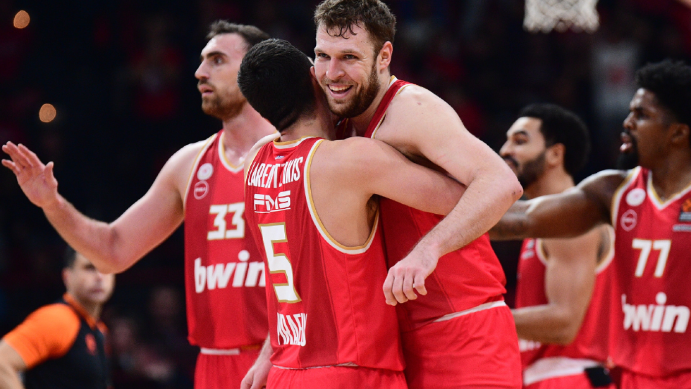 «Ερυθρόλευκη» η κορυφή της Ευρωλίγκα, ακολουθεί ο Παναθηναϊκός