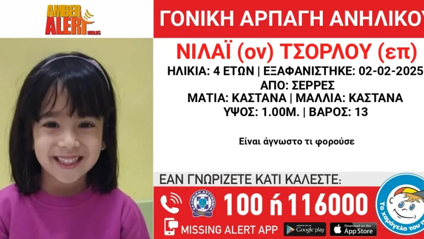 Σέρρες: Συναγερμός για την αρπαγή 4χρονης από τον πατέρα της