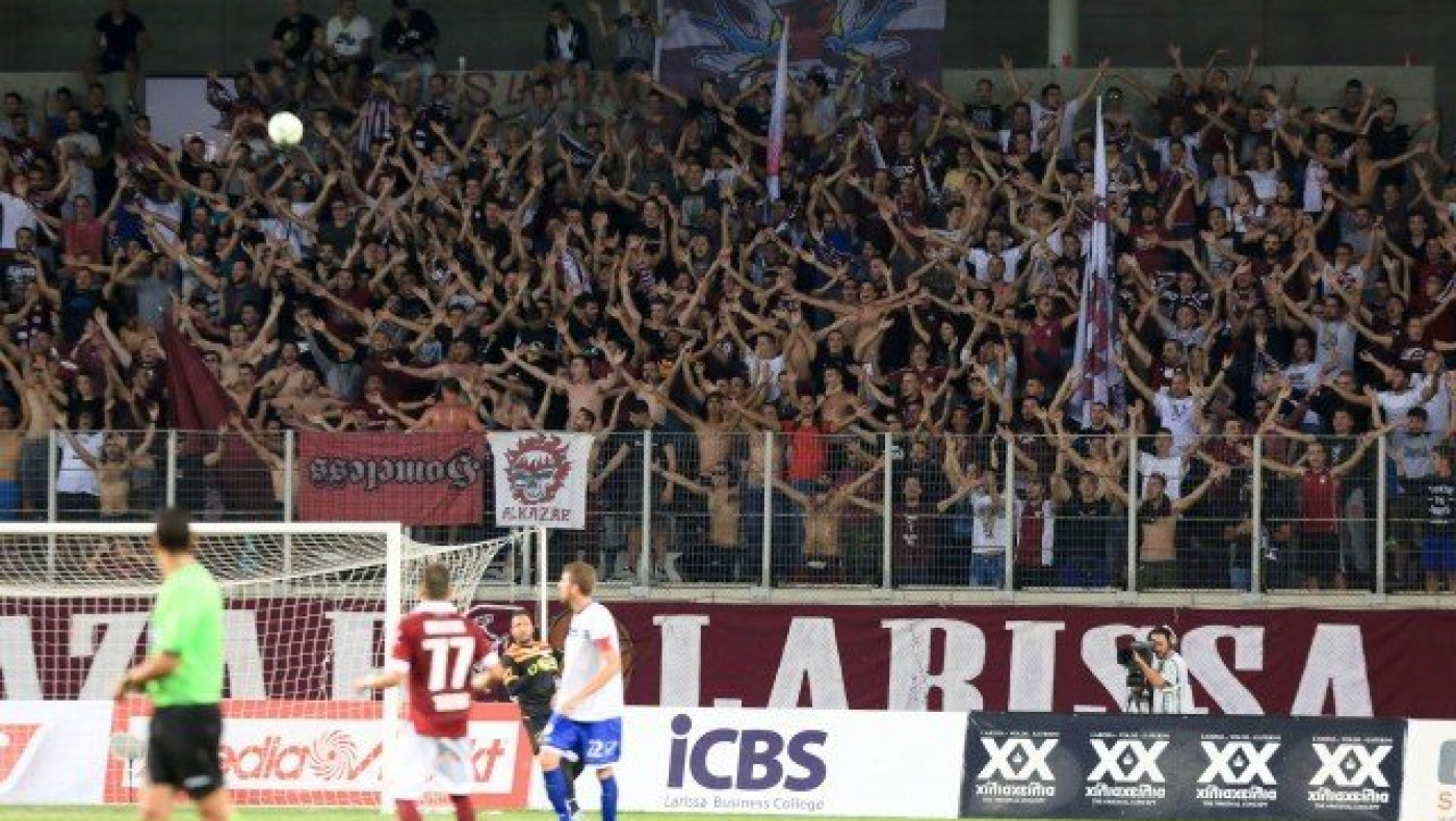 Συνθήματα κατά ΠΑΟΚ λόγω Άγγελου στο    AEL FC ARENA