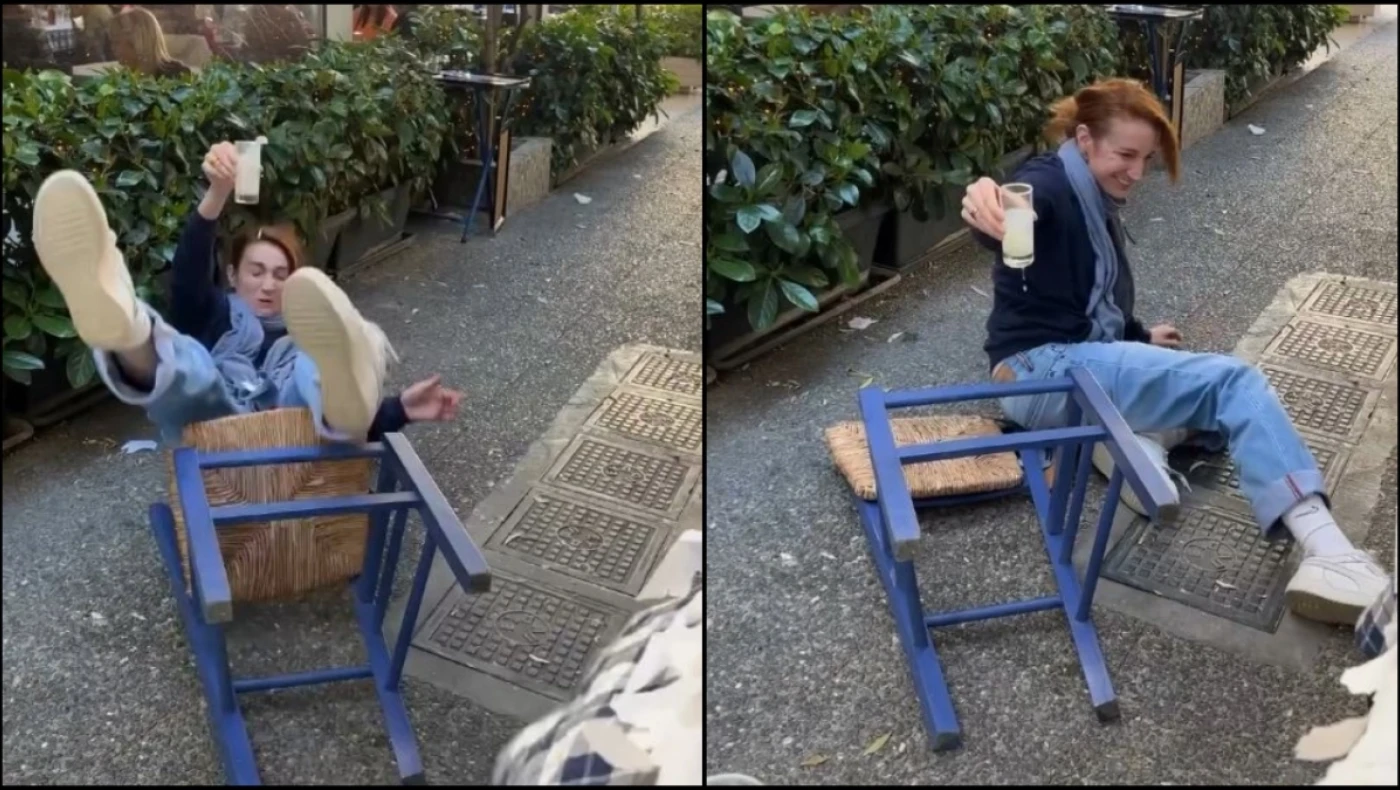 Η... τούμπα της Στεφανίας Γουλιώτη με το ούζο ανά χείρας