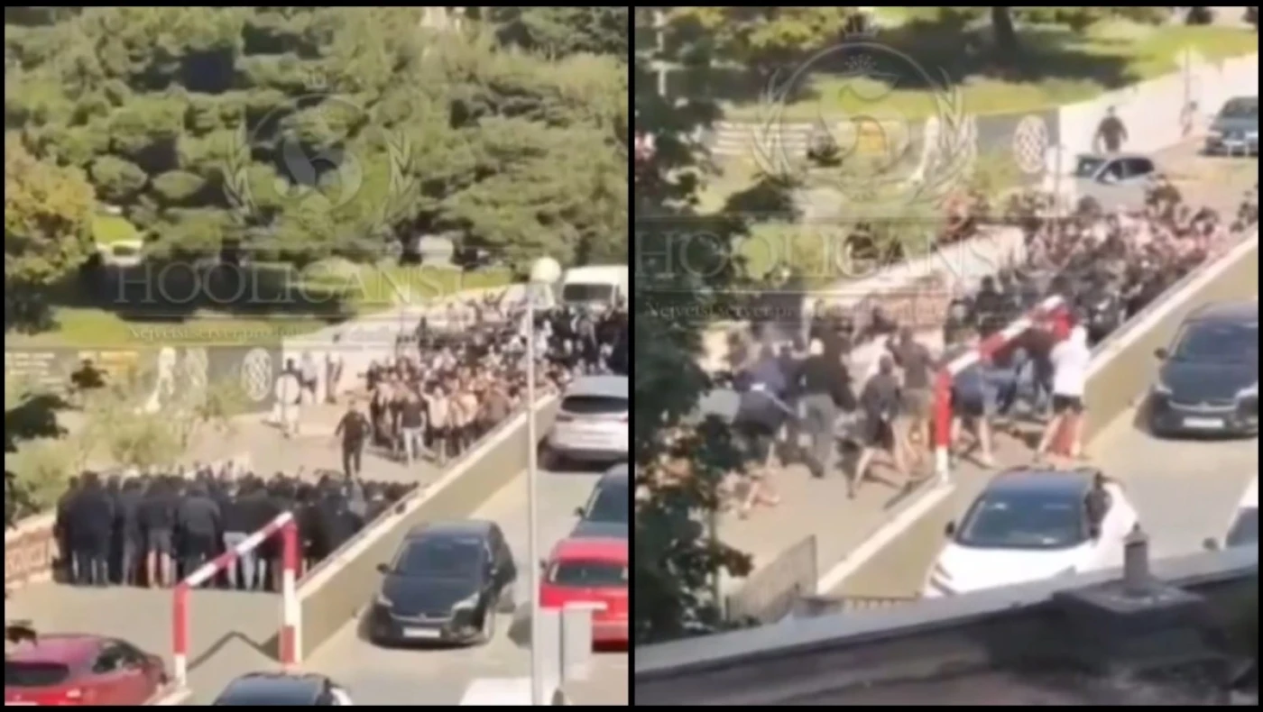 Απίστευτα επεισόδια ανάμεσα σε οπαδούς της Ντιναμό και της Χάιντουκ