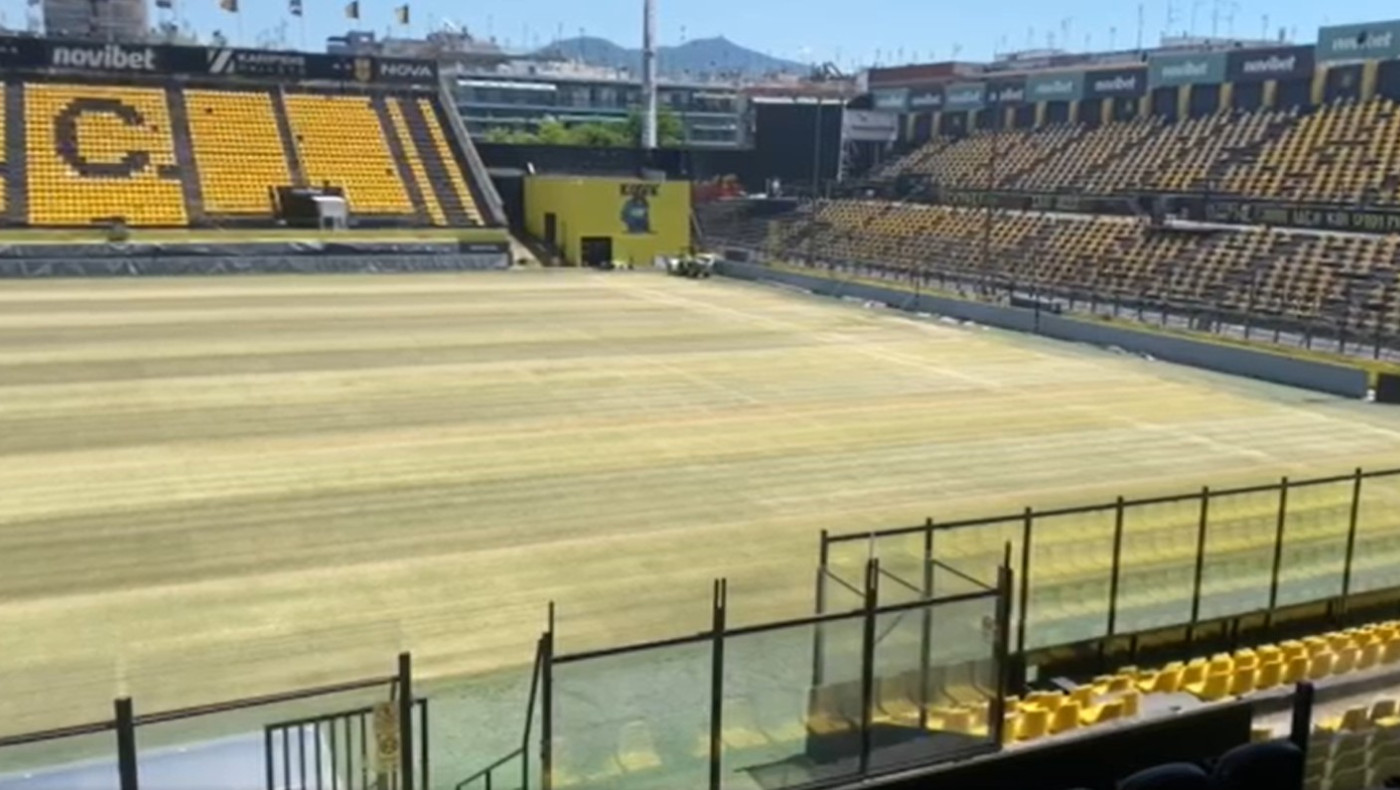 Άρης: Εργασίες αντικατάστασης χλοοτάπητα στο «Βικελίδης»